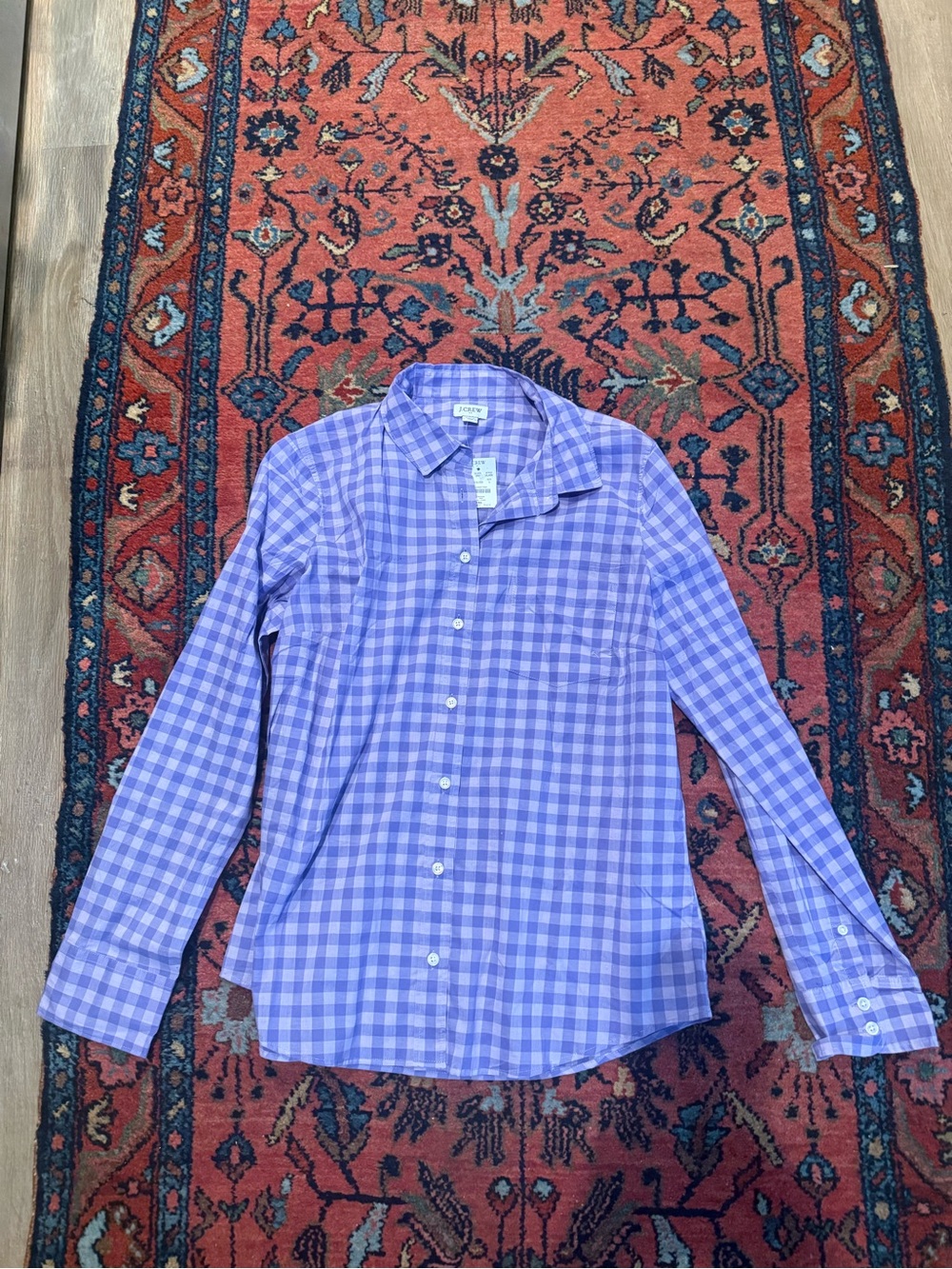 J. Crew Women’s Purple Gingham Button-Down Shirt